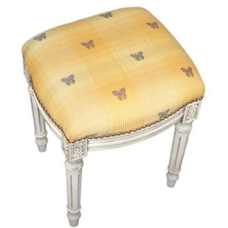 123 Creations 123 Creations C695WFS Butterfly-Yellow Fabric Upholstered Stool C695WFS
